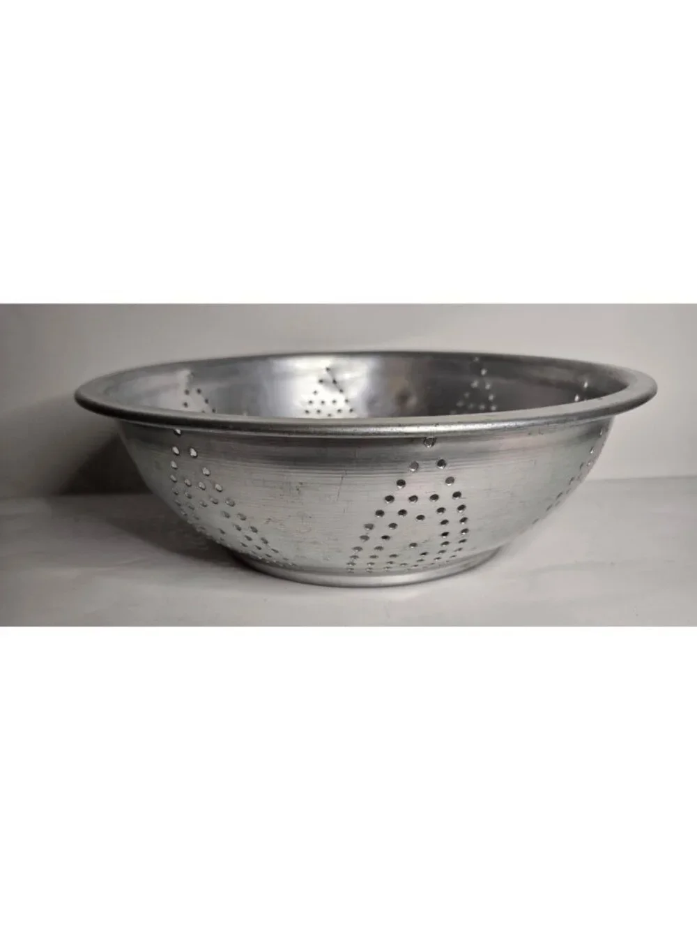 Vintage Aluminum Strainer Colander With Floral Punched Out Design Kitchen Tools